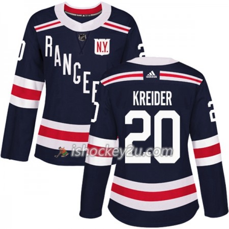 Dame NHL New York Rangers Trøje Chris Kreider 20 Adidas 2017-2018 mørkeblå 2018 Winter Classic Authentic